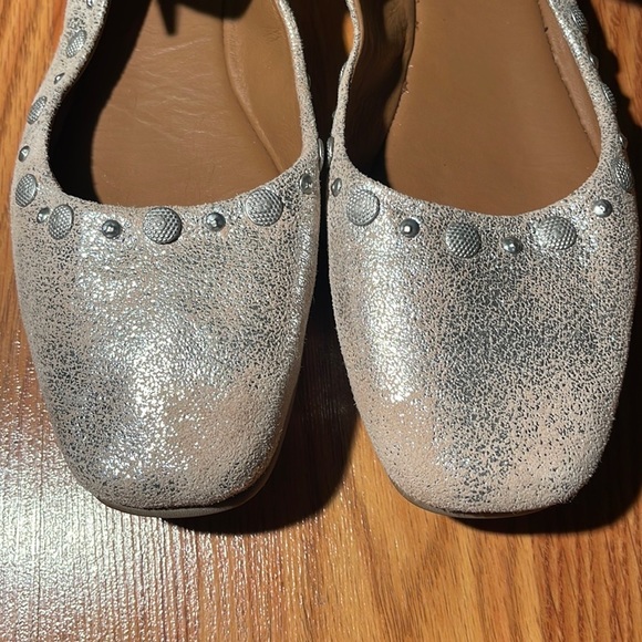Free People Silver Flats with Ankle Strap - Picture 4 of 6